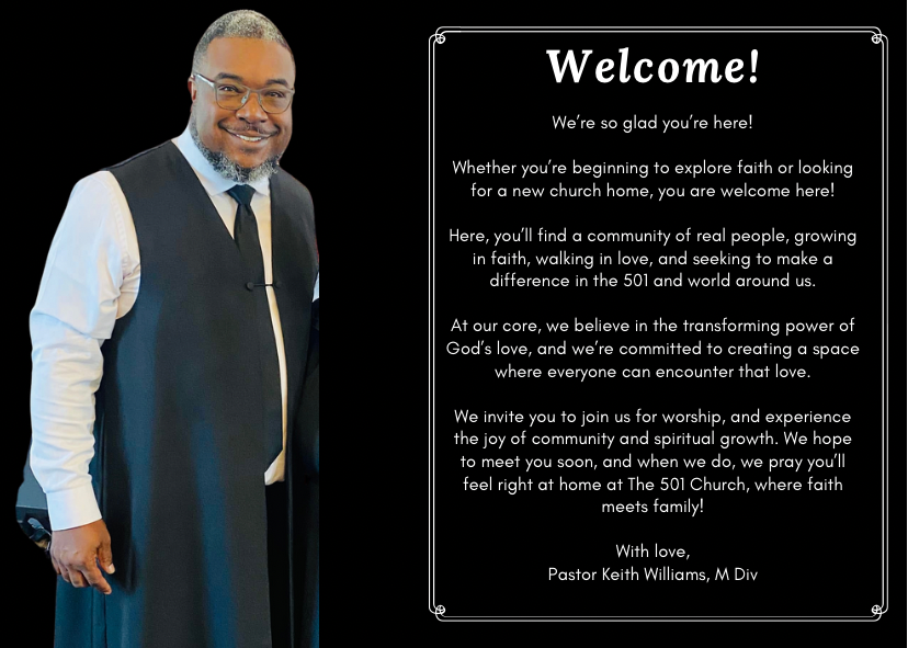 Welcome, from the pastor.